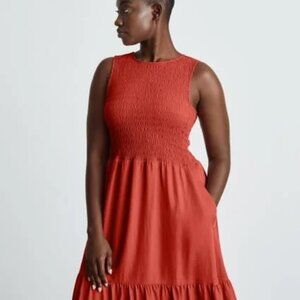 Everlane The Smock Maxi Dress, Currant, size medium